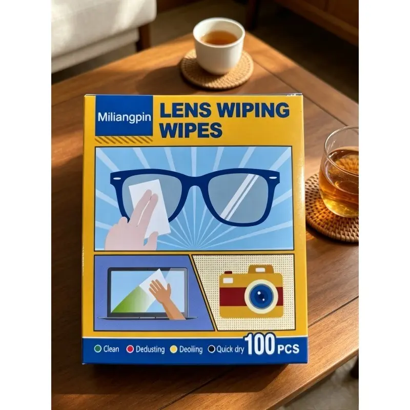 Specialized Wet Wipes for Glasses Cleaning, Lens, Camera, Smartphone and Screen Cleaning Wipes, Alcohol Cleaning Pads, Non-Woven Fabric, Scratch-Free