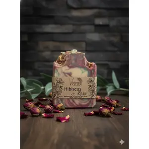🌹 Hibiscus & Rose Artisan handmade bar soap