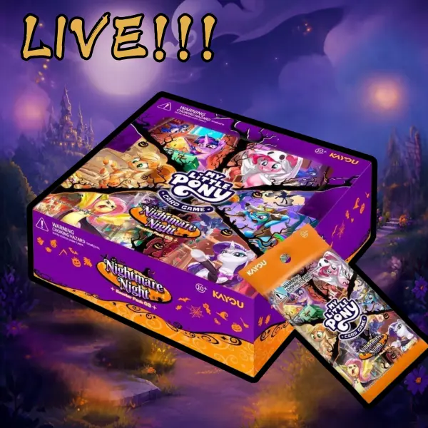 Hasbro My Little Pony Card Game Nightmare Night EB01 Extra Booster 01 Summer Hologram 5 Cards per Pack 20 Packs per Display