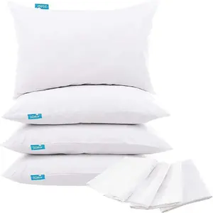 Toddler Pillowcase 4 Pack Waterproof Pillow Protector Zippered Pillow Cover Fit for Toddler Pillow 13"x18" & 14"x19", White Pillow Toddler Pillowcase Encasement Covers Machine Washable