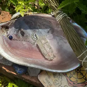 Clear Quartz Pendulum with Lapis Bead