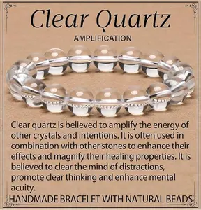 【Clear crystal】White clear crystal bracelet ice clear white crystal and transparent crystal.
