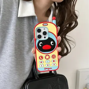 IPhone 13/16/17 Pro Max | Cute Penguin | 3D Mobile Phone Silicone Case | Best Friend Gift | Suitable for iPhone 13 14 15 16 17 Pro Max