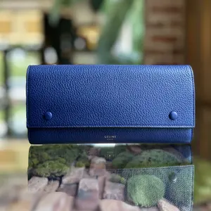 Pre-owned Celine leather Crossbody Bags Blue Continental Wallet