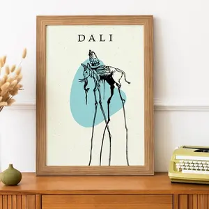 Salvador Dali Poster, Red Elephant Poster, Dali Art Print, Surrealism Art, Museum Art Gallery, Minimalist Wall Art