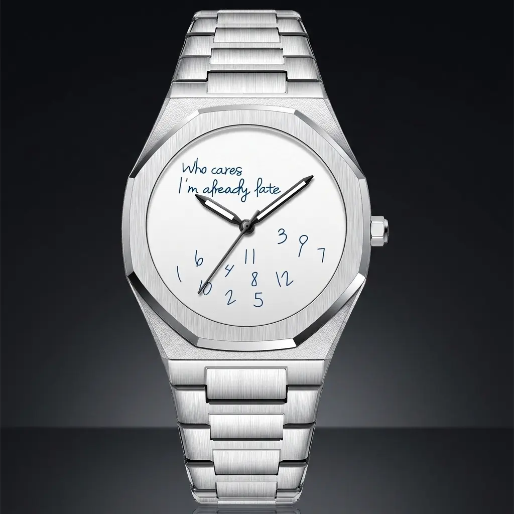 Men's Wyckoff Quartz Watch with Integrated Bracelet, Minimalist Dial, Quartz Move