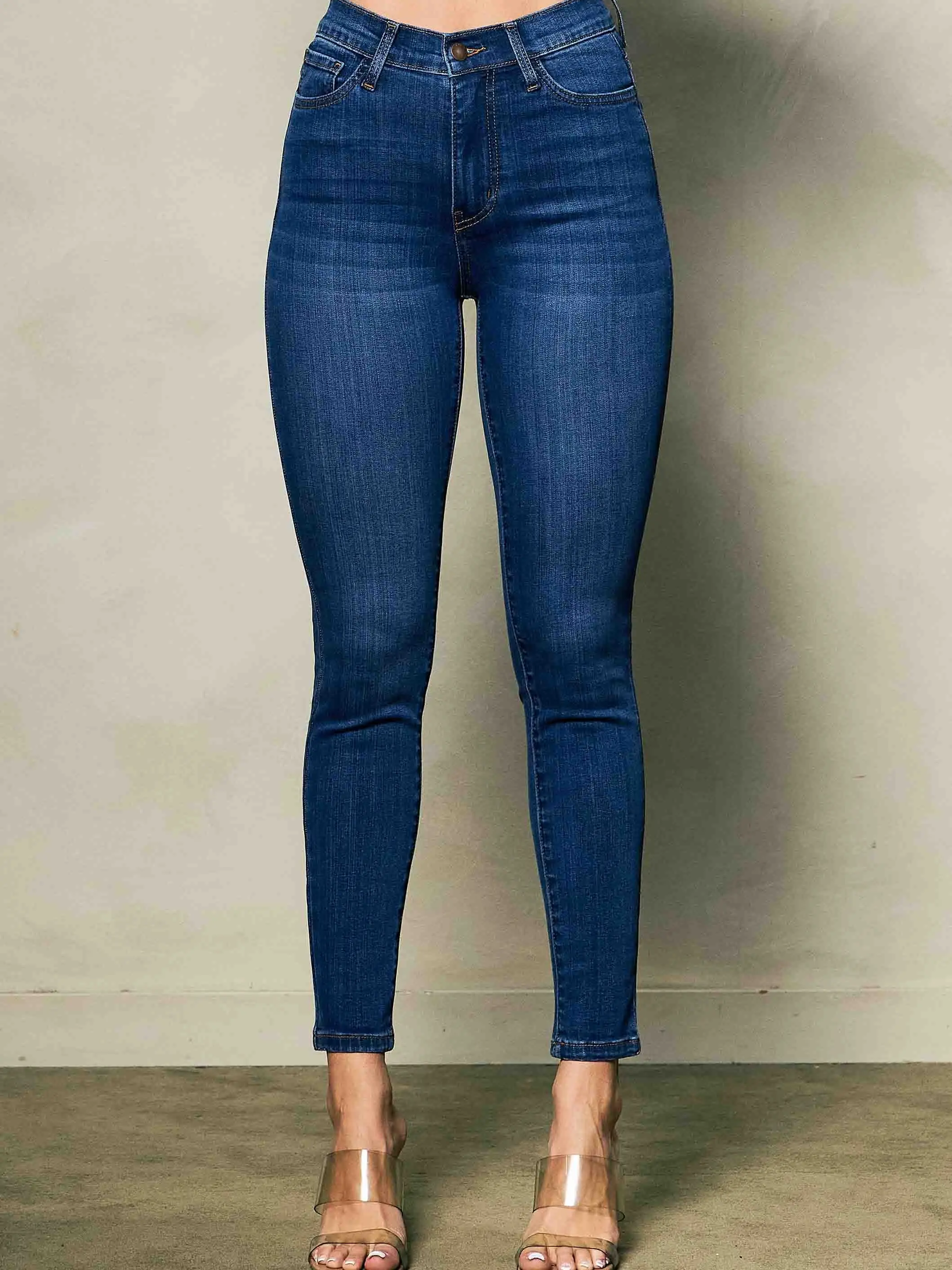 [P6152-A] High-Rise Basic Skinny Jeans