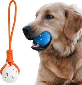 6pcs Durable Ball Dragging Toy for Aggressive Chewers Interactive Catching Game with Colorful Spots Safe Engaging Activity for Dogs