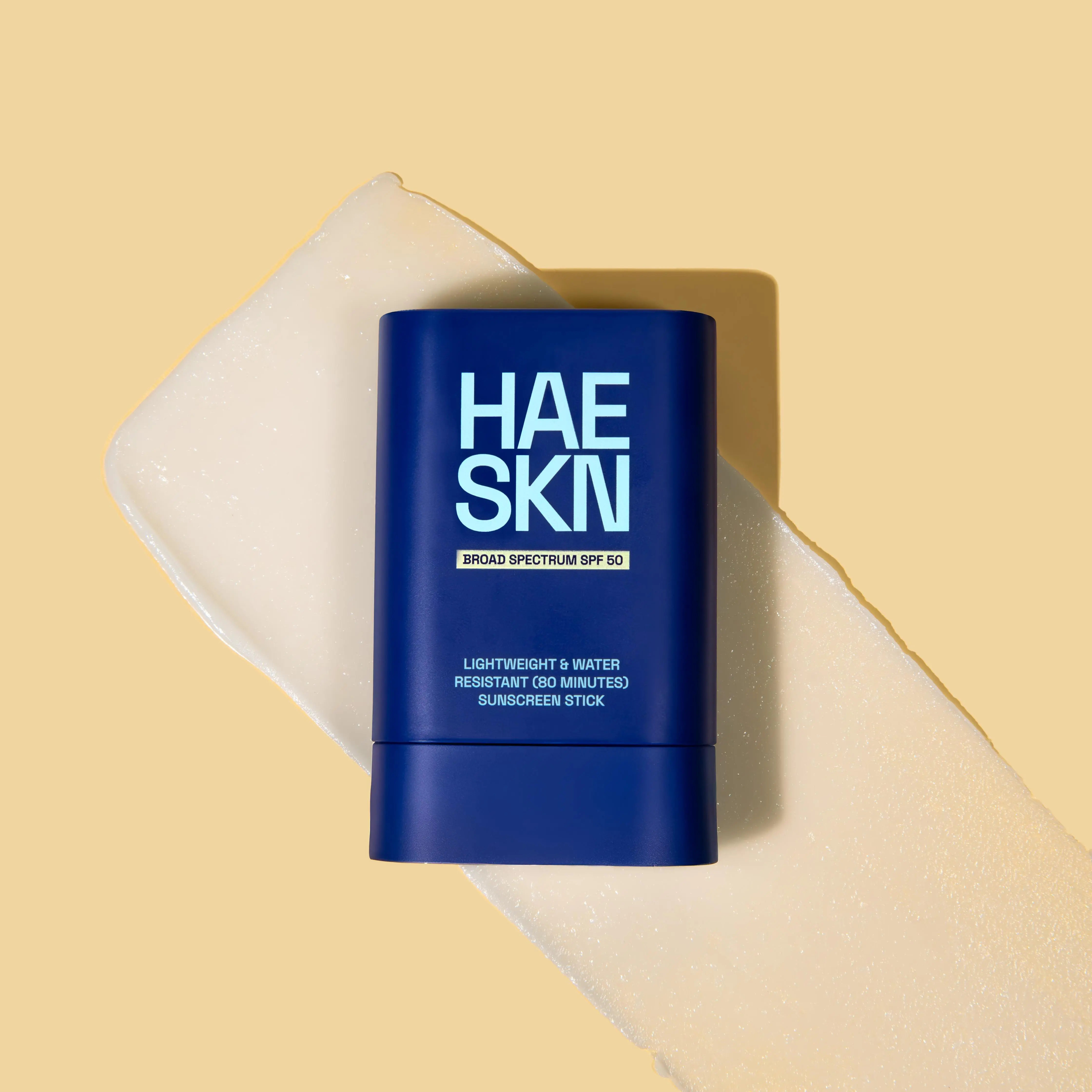 HAESKN Facial Sunscreen Stick with Homosalate & Octisalate - Korean Skincare, Broad Spectrum SPF 50 UV Protection for All Skin Types, 80-Minute Water Resistant, Lightweight Non-Greasy for Daily & Outdoor Use