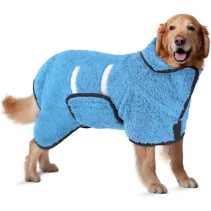 Bienbee Dog Bathrobe, Quick Drying Super Absorbent Dog Robes for After Bath, Warm Keeping Dogs Towel, Dogs Bath Supplies, Light Blue XL