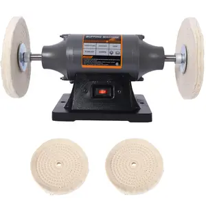 8-Inch Electric Polisher Benchtop Buffer Grinder - Includes 4PCs 80Ply Thic Buffing Wheels Ideal Benchtop Buffing Machine