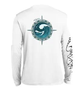 Reelskinz Wave Compass Long Sleeve SPF 50 Fishing Shirt for Men