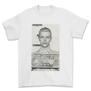 Bowie mugshot t-shirt david bowie portrait 1976 - unisex t-shirt