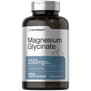 Horbäach Magnesium Glycinate | 250mg | 120 Softgels | Non-GMO and Gluten Free Supplement Horbäach Magnesium Glycinate | 250mg | 120 Softgels | Non-GMO and Gluten Free Supplement