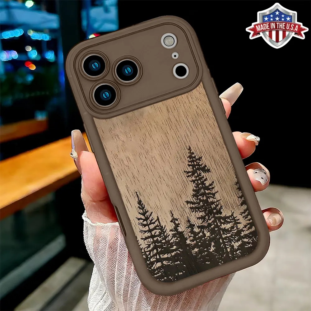 Vintage Pine Forest Wood Grain Pattern Case for iPhone 17 16 15 14 Pro Max 13 12 11 XR XS Plus Air Slim Shockproof Anti Drop TPU Cover