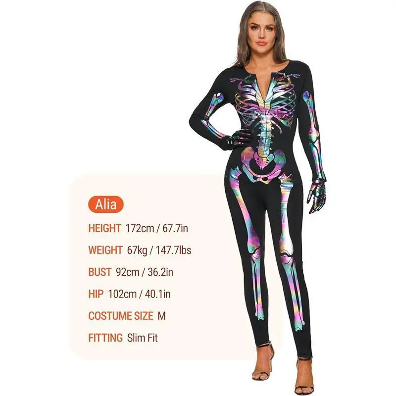 Halloween Decoration Womens Skeleton Costume Glow in the Dark, Halloween Skeleton Bodysuit, Halloween Costumes for Adult, Halloween cosplay, party, party costumes, Halloween pajamas, Womens costume, carnival costume, Halloween gifts, clothes Halloween Decoration Womens Skeleton Costume Glow in the Dark, Halloween Skeleton Bodysuit, Halloween Costumes for Adult, Halloween cosplay, party, party costumes, Halloween pajamas, Womens costume, carnival costume, Halloween gifts, clothes