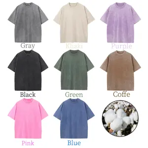 Heavy Washed Distressed Pure Cotton Short Sleeve Men's T-Shirt Retro Solid Color Versatile Half Sleeve Top