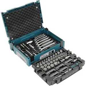 46-Piece Mechanic Tool Set with Sockets and Ratchet Wrenches, Chrome Vanadium Steel, Includes 1/4 Inch Drive, Hex Keys, Car Repair Storage Box