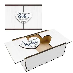 1pc wooden gift box and clothing box, happiness is having a son like you, suitable as a holiday/birthday gift for family/friends/lovers on Christmas/Valentine's Day/Easter/Father's Day/Mother's Day, home decoration.