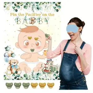 Baby Shower Party Game Variety Party Pack 26/28pcs Sage Pacifier Decor, Includes Stickers and Eye Masks, Fun Party Activities for Newborn Celebrations, Halloween