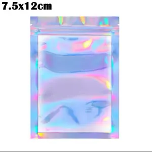 Iridescent Ziplock Bags Pack - 7.5x12cm, Organiser, Plastic Packaging, Zipper, Retail Packaging pack of 100