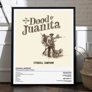High-Resolution Inkjet Art Print of Sturgill Simpson's "The Ballad of Dood & Juanita" Album Cover, an Unframed Poster Designed as a Bold Graphic Statement for Modern Interior Wall Decor.
