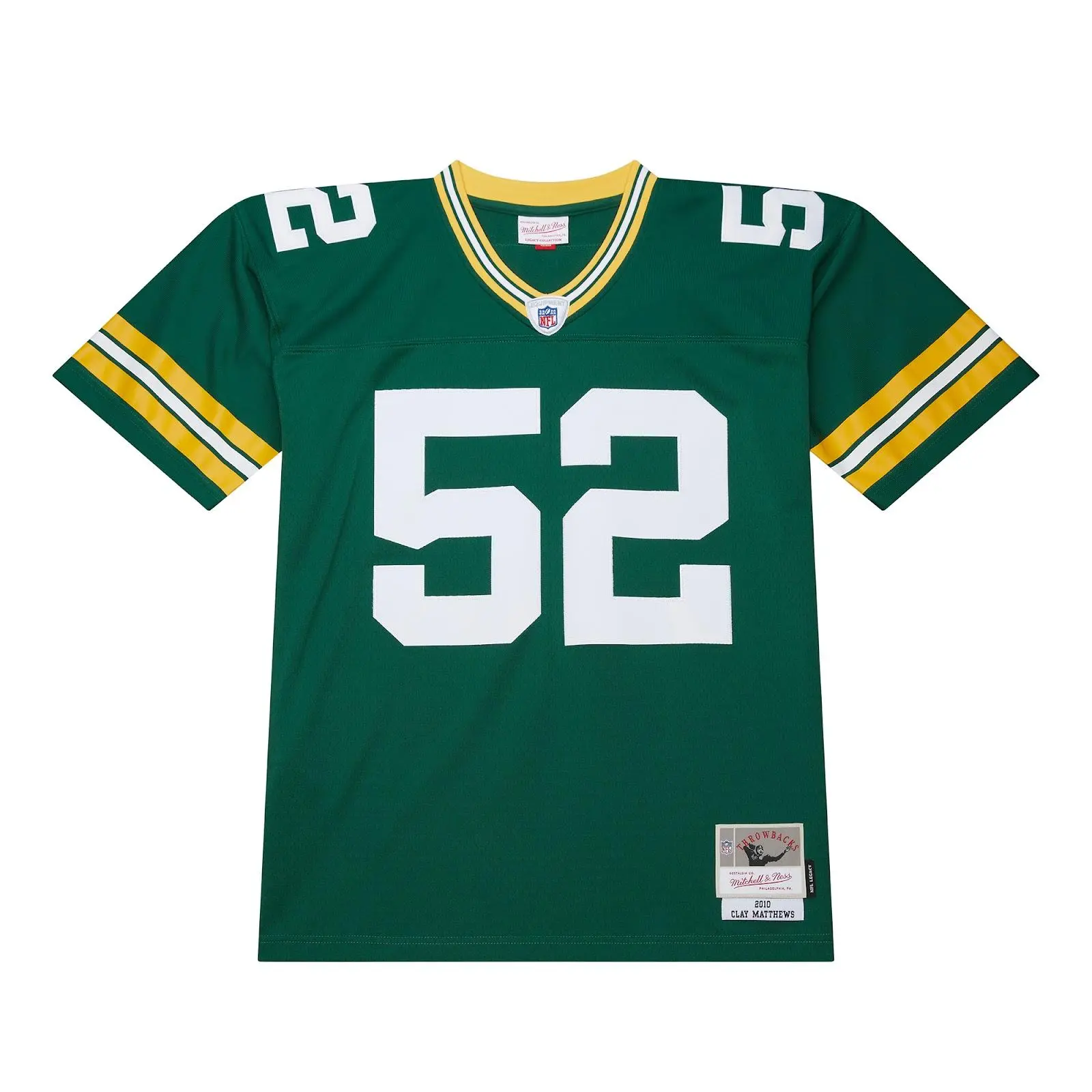 Clay Matthews Green Bay Packers 2010 Green Legacy Jersey NFL Throwback Mitchell & Ness Clay Matthews Green Bay Packers 2010 Green Legacy Jersey NFL Throwback Mitchell & Ness