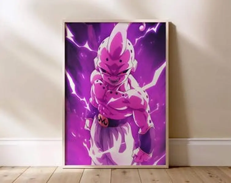 Majin Buu Wall Art Print Iconic Dragon Ball Z Villain Poster for Anime Decor and DBZ Fans Anime Villain Poster