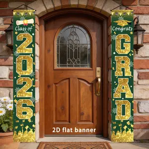 Congratulations Graduation Banner 2026, Porch Hanging Decoration, Perfect Outdoor & Indoor Decor, Ideal for Front Porch, Yard, Garage, Yard Sign Banner