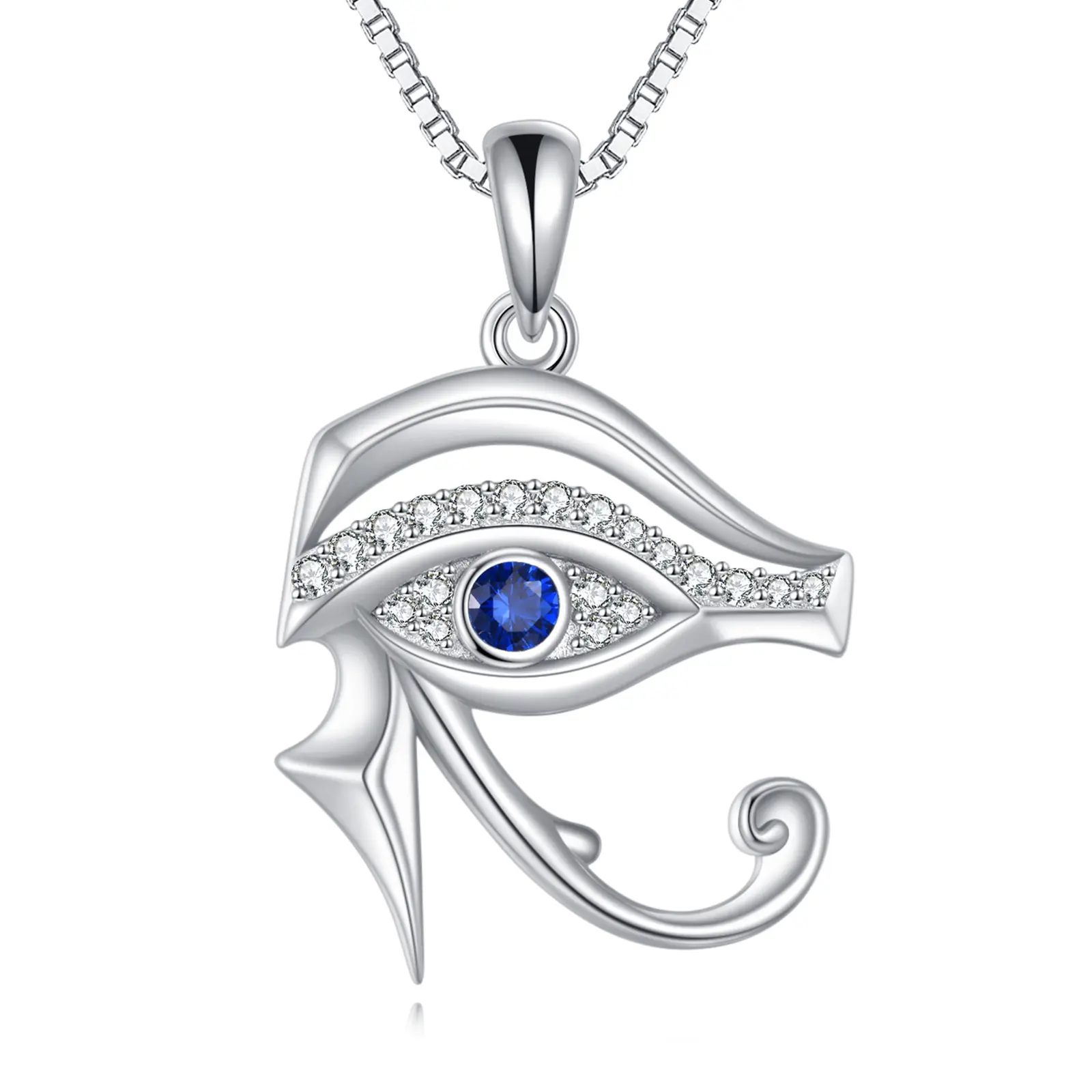 Eye of Horus Necklace Sterling Silver Eye of Horus Pendant Egyptian Left Eye of Horus Jewelry Gifts for Women