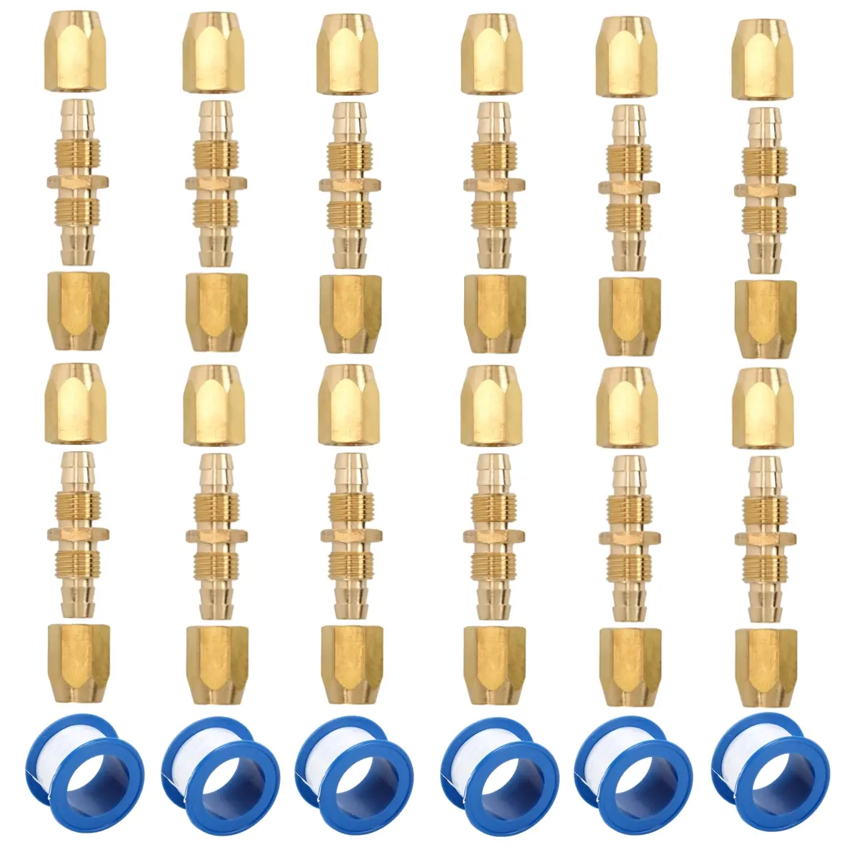 12/8 Pack Upgraded 1/4 Inch Brass Hose Repair Splicer Kit,1/4" Barb Connector for ID Hoses,Heavy-Duty Leakproof Air Line Mender with Teflon Tape,Halloween Christmas Fathersdaygift,Tools & Hardware