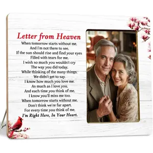 Cardinal Memorial Gifts Picture Frame for Loss of Loved one, Sympathy Gifts Picture Frame, Letter from Heaven