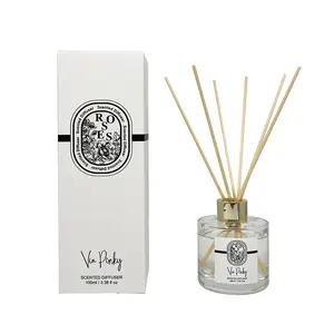 Via Pinky Romantic English Pear Reed Diffuser 100ml Luxury Home Fragrance Set for Relaxing Aromatic Environment