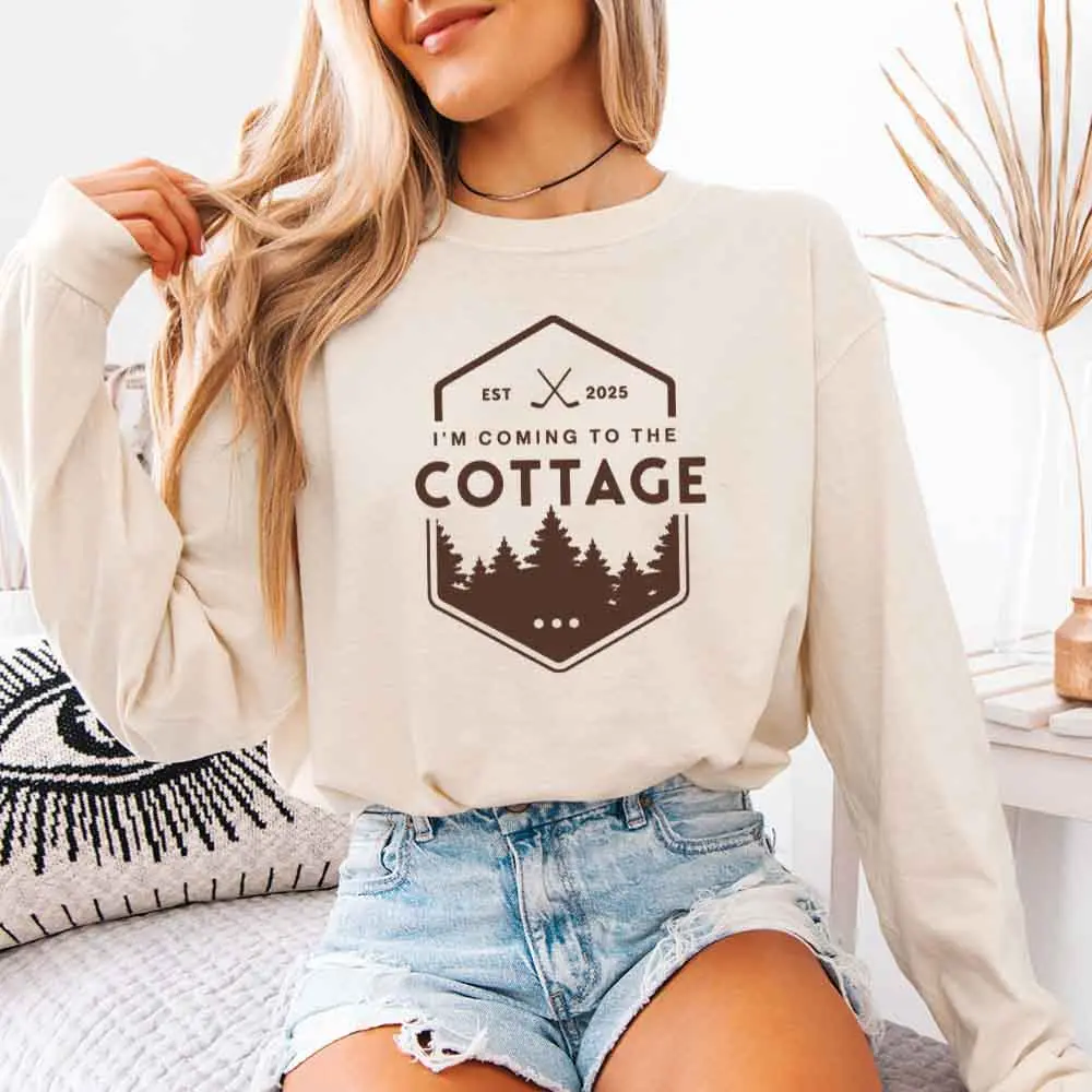 I'm Coming to the Cottage Comfort Colors Long Sleeve Shirt – Heated Rivalry Inspired Hockey Romance BookTok Tee | Adorb