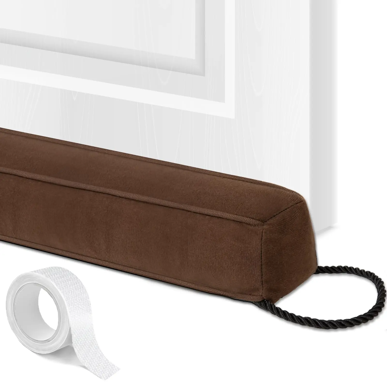 Weighted Door Draft Stopper For Front  Easy To Use Heavy 38 Inch Bottom Winter Cold Air Blocker Exterior Apartment Fits Gap Up 3" 2.2lb