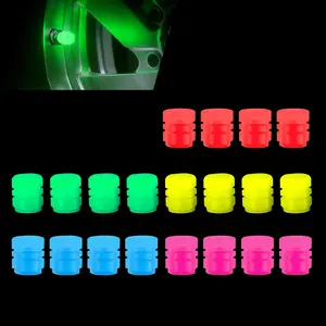 20 PCS Fluorescent Tire Valve Stem Caps, Glowing Tire Valve Caps, Luminous Wheel Valve Covers, Universal for Cars, Trucks, Bikes, Motorcycles, Bicycles (Multicolored)