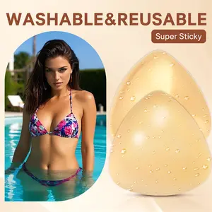 Sticky Cup Inserts - Instant Boost Double Sided Adhesive Bra Cup for Women,Fitted Fitted Underwear Lady Comfort Clothing Accessories Womenswear brand covers push up swim inserts bikini insert seamless sticky stickybra Invisible Silicone Push-Up