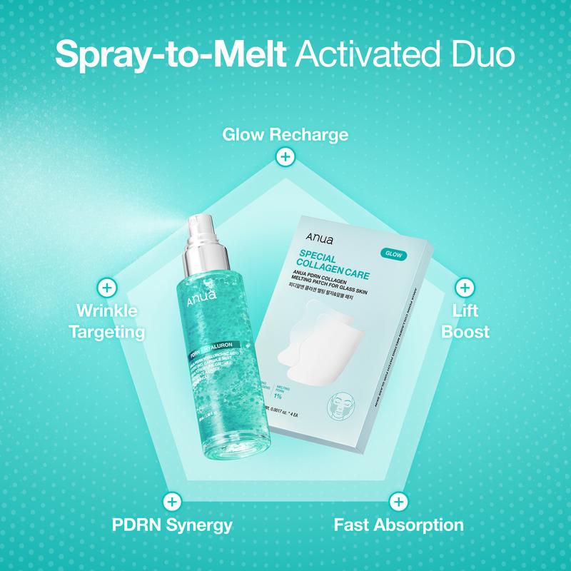 [Anua Official Shop] PDRN Collagen Glow Facial Serum Spray 30ml, 100ml l Facial Mist, PDRN Hyaluronic Acid Capsule Mist, Hydrating, Glass skin, Glow Makeup, Collagen, Korean Skincare, Cakey Makeup