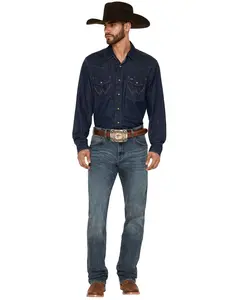 Wrangler Men's Retro 77Mwz Henry Medium Wash Slim Bootcut Stretch Denim Jeans - 112378844