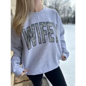 Camo Wifey Sweatshirt - Hunting Wife Vintage Crewneck Gift for Wife