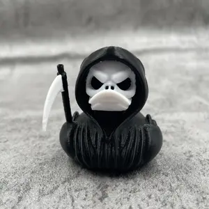 Gothic Reaper Duck Statue-Macabre Collector's Item with Scythe & Hooded Cloak, Satanic-Themed Desk Decor for Dark Souls,Halloween Decorations, Desk Ornament & Decorations, Doll Figurines