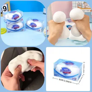 Realistic Soap Shape Squeeze Toy, Soft Slow Rising Squishy Fidget Toy, Stress Relief Decompression Ball for Kids & Adults, Anxiety Relief Hand Toy for Office, School, Home