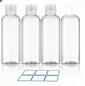 4 Pack 3.4 Oz (100ml) TSA Approved Travel Bottles for Toiletries, Leak Proof Plastic Travel Essentials Accessories with Labels