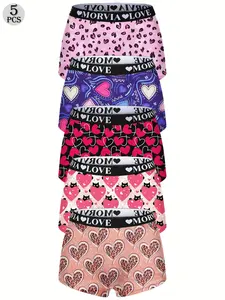 5-Pack Women's Paisley Pattern Underwear Set, Fitted Design, Soft & Comfy Fabric, Ideal for Daily Use, Perfect Gift Choice, Printed Panties, Casual Soft Panty