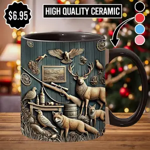 Hunting Season Coffee Mug Hunting Pattern Print Mug - hut6611 Ceramic Drinkware
