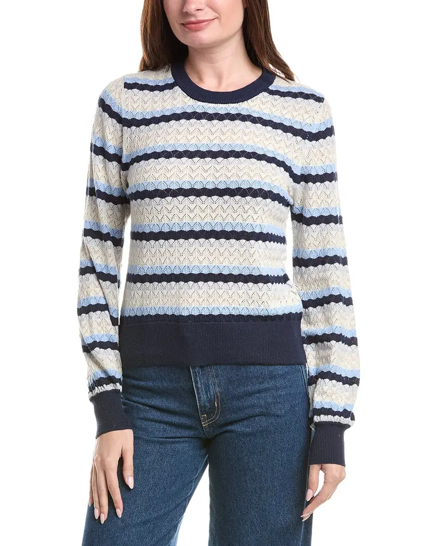 &Isla Alaina Pointelle Stripe Top