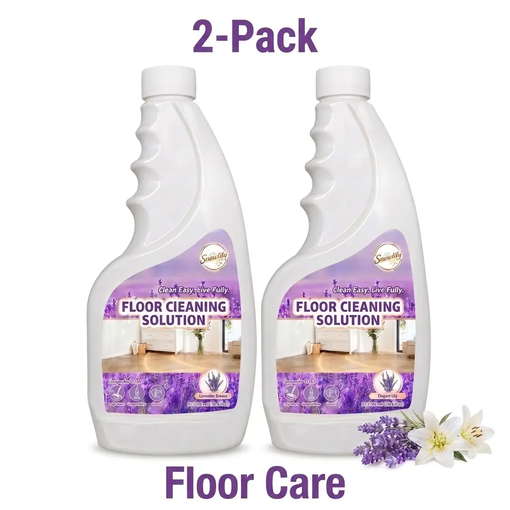 Snowlily 2-Pack Plant-Derived Concentrated Liquid Floor Cleaner Bottles - Dual Scents (Lavender/Fresh Lily), 1:100 Dilution, All-Purpose Cleaner, Multi-Functional for Mops/Robots, Fast-Drying, Streak-Free, Animal-Safe, 33.8 Fl Oz Cleaning Solution