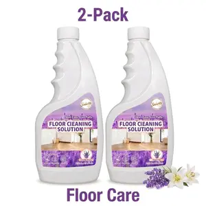 Snowlily 2-Pack Liquid Floor Cleaner Set, Concentrated Solution for All Mops, Steam Mops & Robot Vacuums - 1:100 Dilution, Fresh Lily & Lavender Scent, Deep Cleaning, Fast Drying, Pet & Kid Safe (33.8 Fl Oz Total)