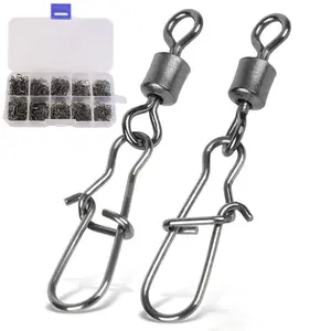 210-piece High-Strength Stainless Steel Corrosion-Resistant Fishing Swivel Set; High-Speed ​​Bearing Swivel + Quick-Clutch; 26-66 lb Pull Strength; Suitable for Sea Fishing/Stream Fishing; Versatile for Freshwater and Saltwater Fishing