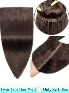 Butterfly Weft Hair Extensions Human Hair Invisible Flat PU with Hole Twin Tabs Hair Weft 12-24inch Microlink Application 40-50g